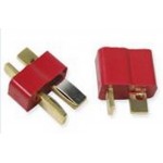 Connecteur T plug mâle+femelle plaqué OR